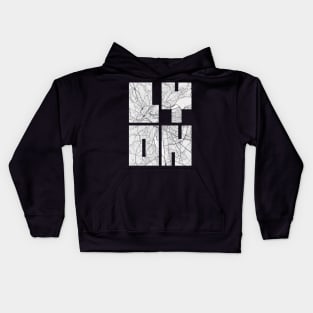 Lyon, France City Map Typography - Light Kids Hoodie